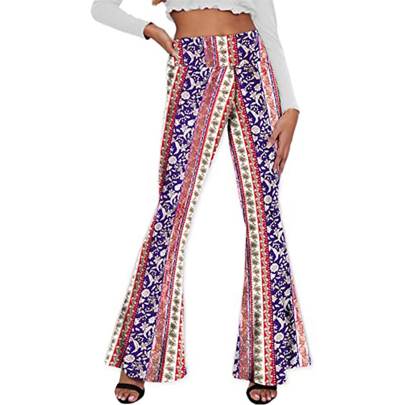 Retro Vintage 1960s 1970s Trousers Bell Bottom Pants Flared Trousers Hippie Fancy Dress Women's Daily Wear Pride Parade Pride Month Adults' Pants3