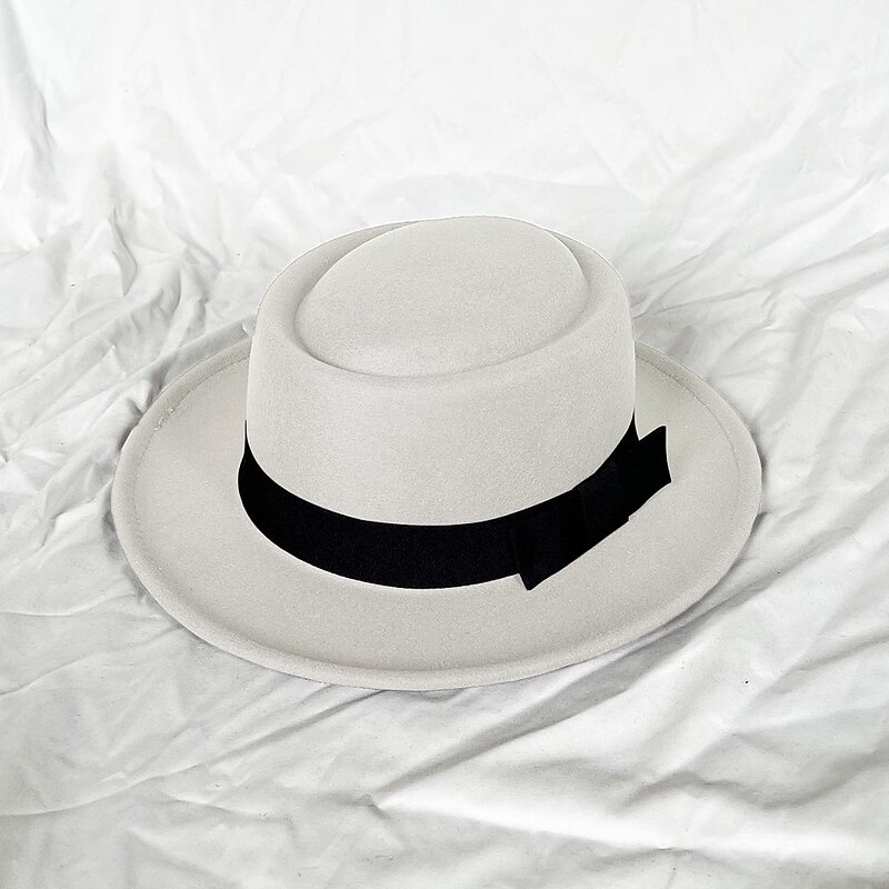 Hats Wool Acrylic Fedora Hat Formal Wedding Cocktail Royal Astcot Retro British With Pure Color Headpiece Headwear3