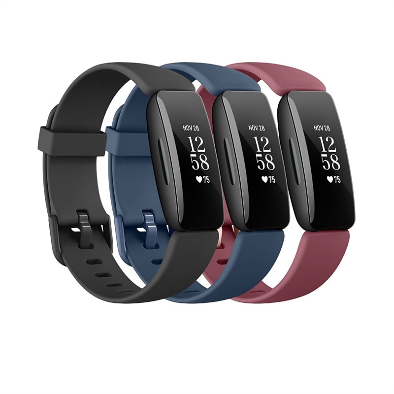 3 Pack Smart Watch Band Compatible with Fitbit Inspire 3 Inspire 2 / Inspire HR / Inspire Silicone Smartwatch Strap Waterproof Adjustable Women Men Sport Band Replacement  Wristband