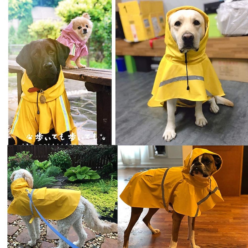 Dog Rain Coat Rain Jacket Fashion Reflective Sports & Outdoors Safety Beach Pool Dog Clothing for Husky Golden Retriever Bichon Frise Pomeranian Small3