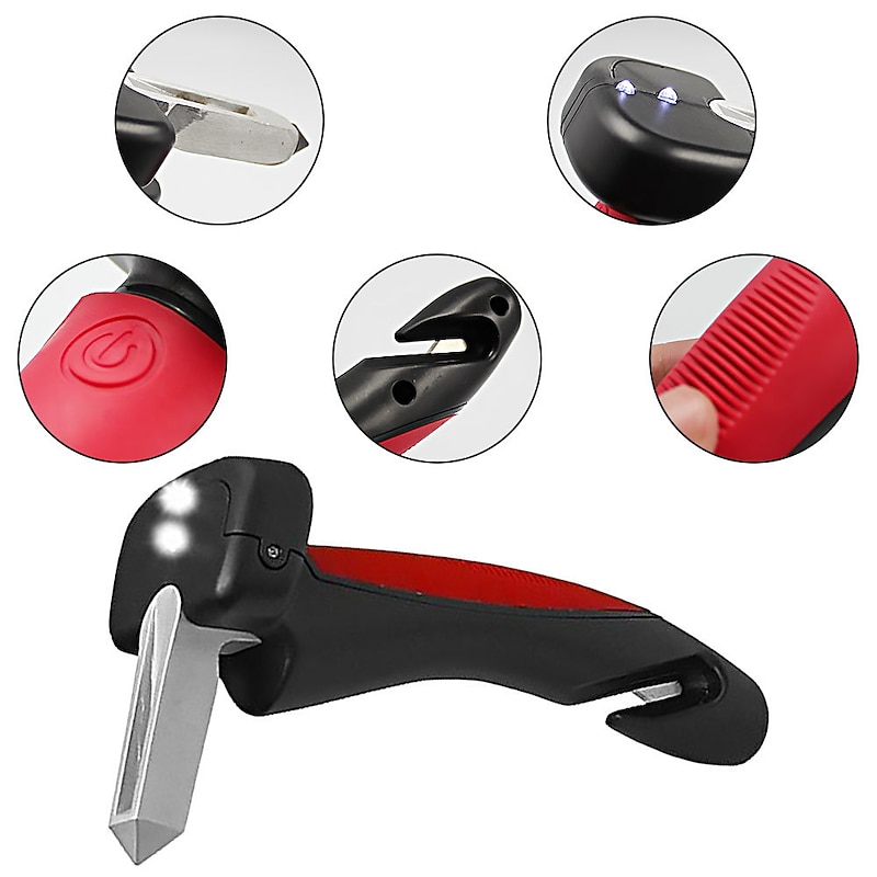 Multi-function Car Safety Handle, Door Aider Handles Assist Door Safety Hammer Bar Parts Window Breaker With LED Light2