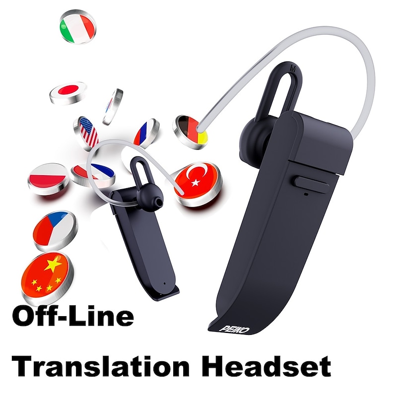 PEIKO Language Transaltor Smart Earbud Supports 32 Language &amp; 44 Accent Online Real Time Voice Transaltor Supports 11 Offline Voice Translation Language,with BT Connection Single Earphone3
