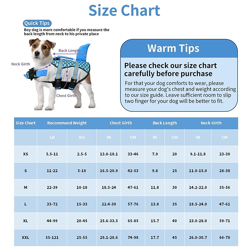 Dog Vest Life Vest Dog Life Jacket Shark Fashion Cute Reflective Sports & Outdoors Safety Beach Pool Dog Clothing for Husky Golden Retriever Bichon Frise Pomeranian Small4