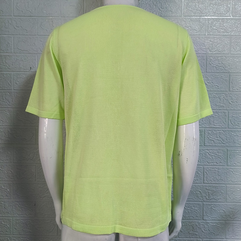 Men's T Shirt Knit Tee Tee Top Short Sleeves V Neck Summer Plain Fashion Designer Basic Knitted Vacation Street Going out Black White Brown Top Tee for Men4