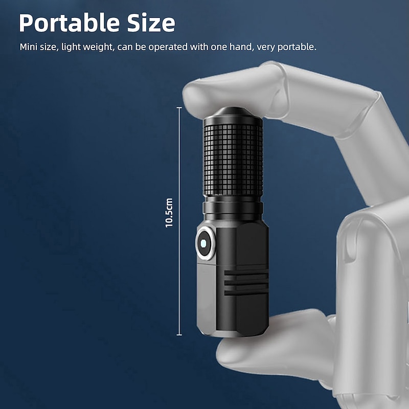 Waterproof XHP50 LED Flashlight Mini USB Torch Rechargeable Zoom Fishing Lantern Powerful Tactical Flash Light Camping Lamp3