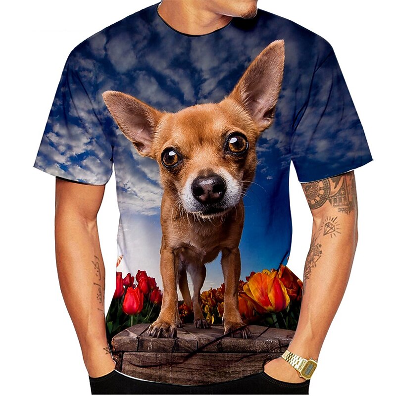 Animal Dog Chihuahua T-shirt Anime Graphic Tee For Men's Women's Unisex Adults' 3D Print Casual Daily3