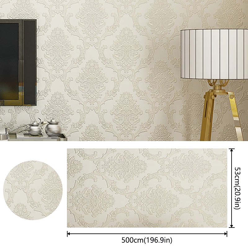 Wallpaper Wall Covering Sticker Film Peel And Stick Embossed Stripe 3d Three-dimensional Stripes Non Woven Home Deco 53x500CM/20.87''x196.852