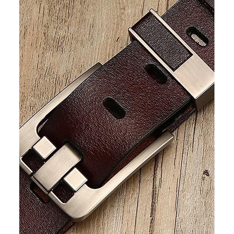 Men's Dress Belt Leather Belt Ratchet Belt Black Brown Alloy Retro Traditional Plain Daily Wear Going out Weekend2