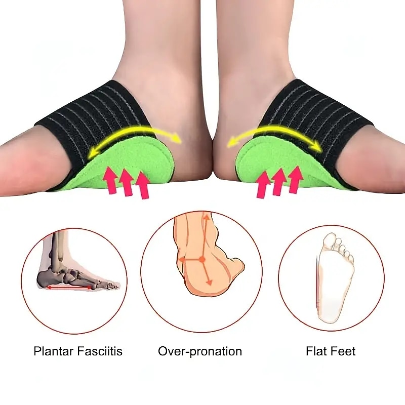 2pcs Arch Support((Mens 5-10/ Womens 7-12)  Thick & Soft Compression Cushioned Support Sleeves Foot Pain Relief Cushions Universal Size For Men And Women4
