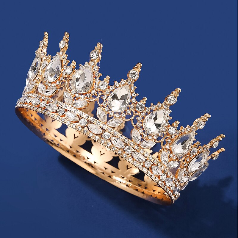 Bridal Crown Wedding Dress Headdress Birthday Adults' Ceremony Versatile Rhinestone Hair Band Luxury Round Crown2