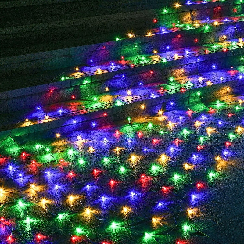 LED Net String Light IP65 6Mx4M 3Mx2M Led Flexible Net Fairy String Light  880Led 200Led Mesh String Light For Garden Yard Colorful Decoration EU US UK Plug AC110V 220V 230V for Halloween