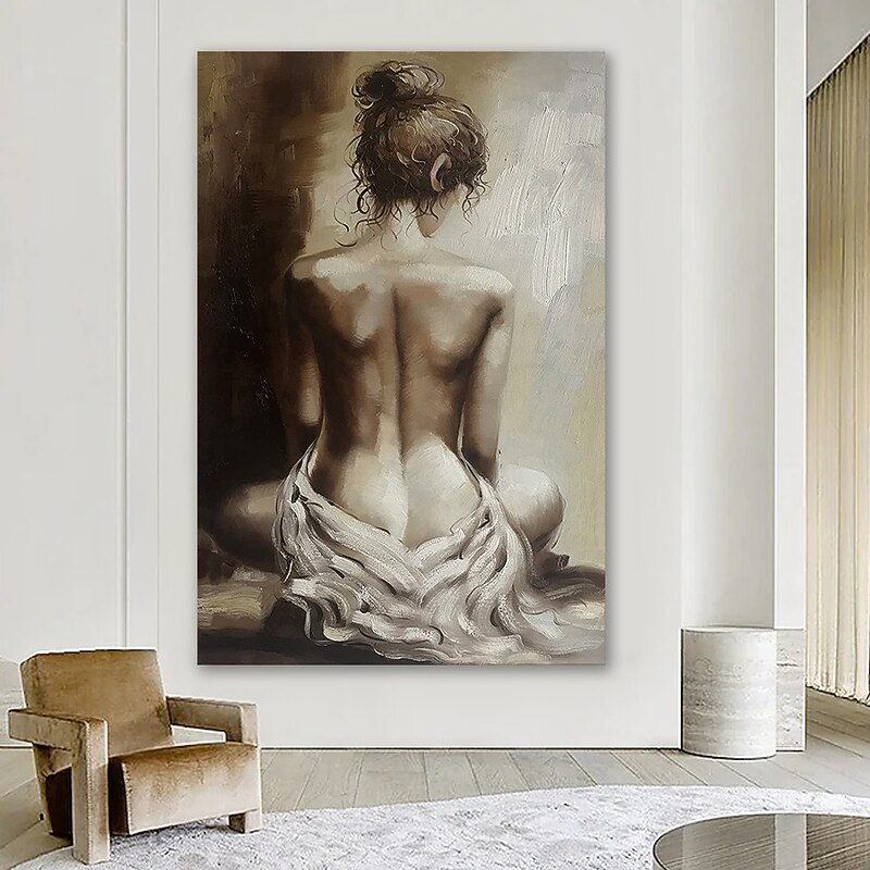 Mintura Handmade Naked Woman Oil Painting On Canvas Wall Art Decoration Modern Abstract Picture For Home Decor Rolled Frameless Unstretched Painting