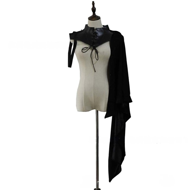 Retro Vintage Punk & Gothic Medieval Cloak Shawls Knight Ritter Crusader Outlander Solid Colored Fancy Dress Men's Women's Unisex Viking Fantasy Performance Party / Evening Stage Adults' Shawl Cloak3