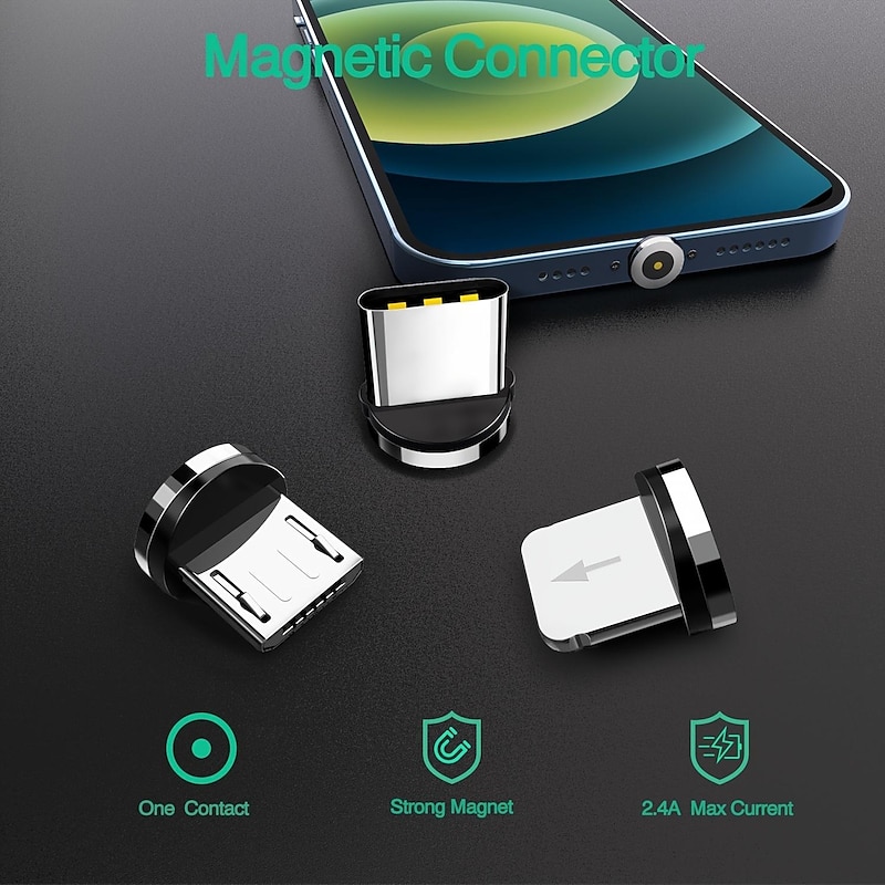 5Pcs Magnetic Plug Connector Universal For Round One Ponit Magnetic Cable Type C Micro USB Magnet Replacement Parts Mobile Phone Dust Plug Adapter Gift For Birthday/Valentines/Easter/Boy/Girlfriends2