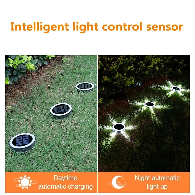 6LED Solar Lights Outdoor IP65 Waterproof Buried Light For Patio Lawn Stairs Steps Garden Decoration Outdoor Solar Lights 2pcs3