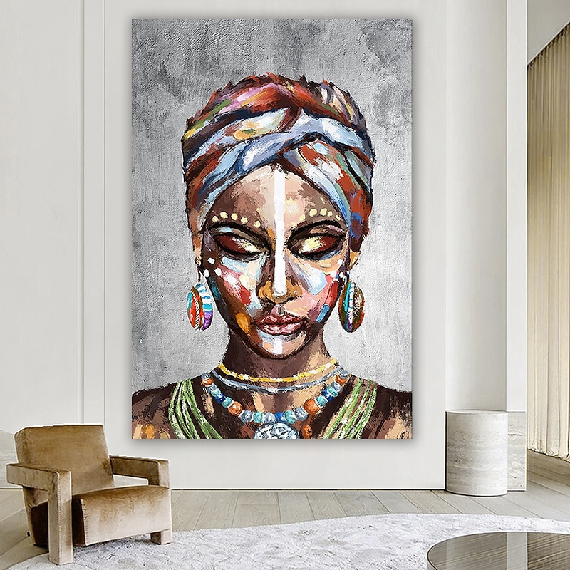 Handmade Oil Painting Canvas Wall Art Decoration Figure Portrait for Home Decor Rolled Frameless Unstretched Painting