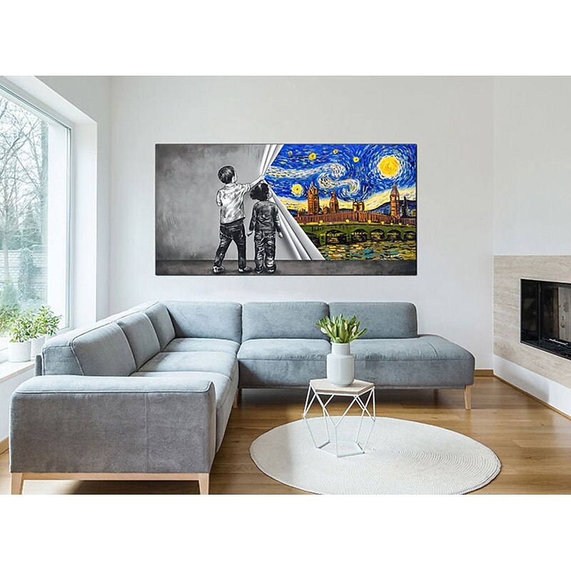 Handmade Hand Painted Wall Art Modern Abstract Van Gogh Starry Night Landscape Home Decoration Decor Rolled Canvas No Frame Unstretched3