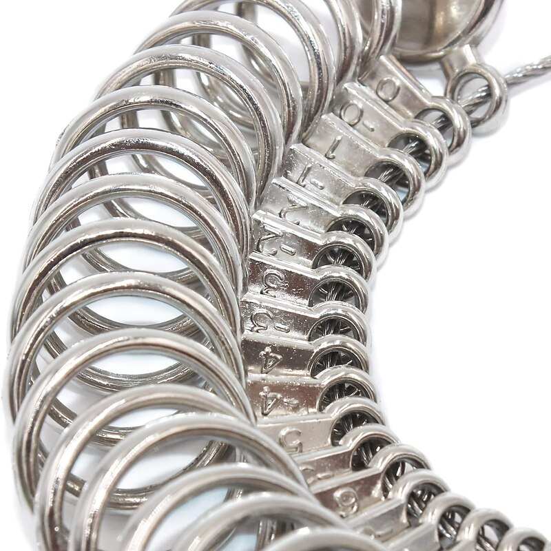 1pc Ring Sizer Measuring Tool Set Metal Finger Sizing Gauge Rings Measurement Women Men Wedding Jewelry Tool US Size 0-13 With Half Size4