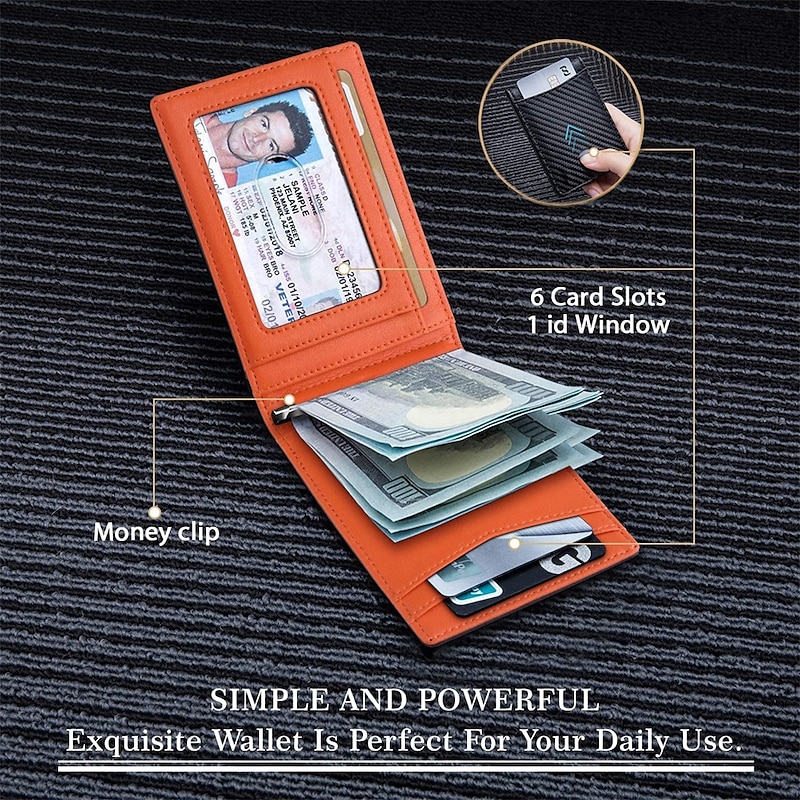 Fold RFID Blocking Wallet With Money Clip,Minimalism Credit Card Holder For Men And Women2