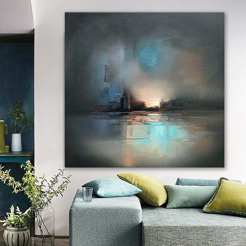 Oil Painting Handmade Hand Painted Wall Art Retro Abstract Ready to Hang Home Decoration Decor