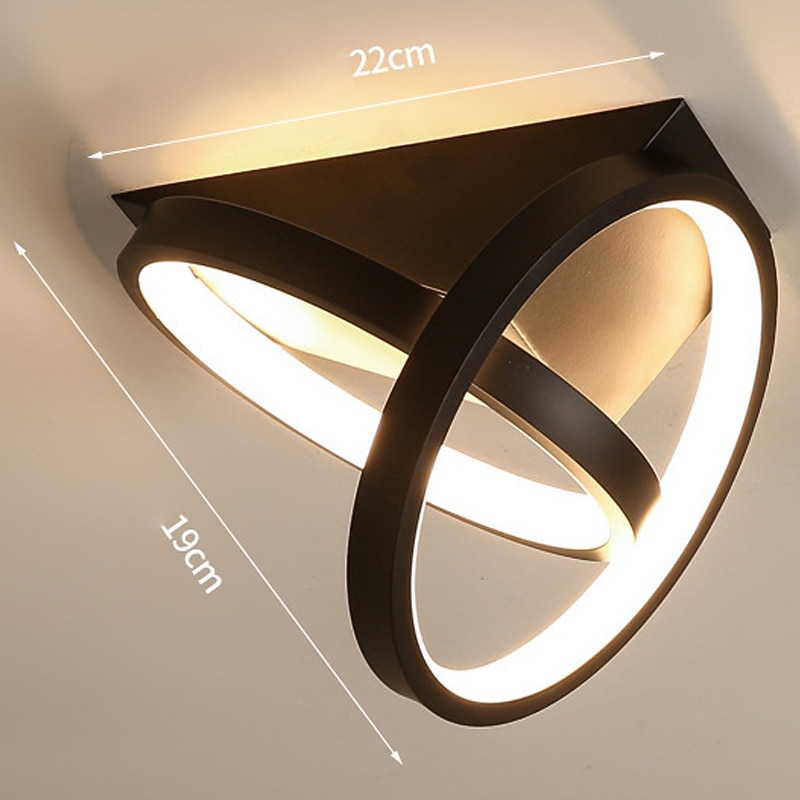 LED Ceiling Light 1-Light 22cm Ring Design Flush Mount Lights Metal Ceilling Light for Corridor Porch Bar Creative Loft Balcony Lamps Warm White/White 110-240V4