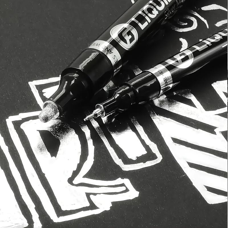 Silver Mirror Marker, Liquid Mirror Chrome Marker Model Gloss Oil-based Paint Marker Pen Watercolor, Liquid Chrome Marker Set For On Any Surface,Perfect For Easter Decoration3