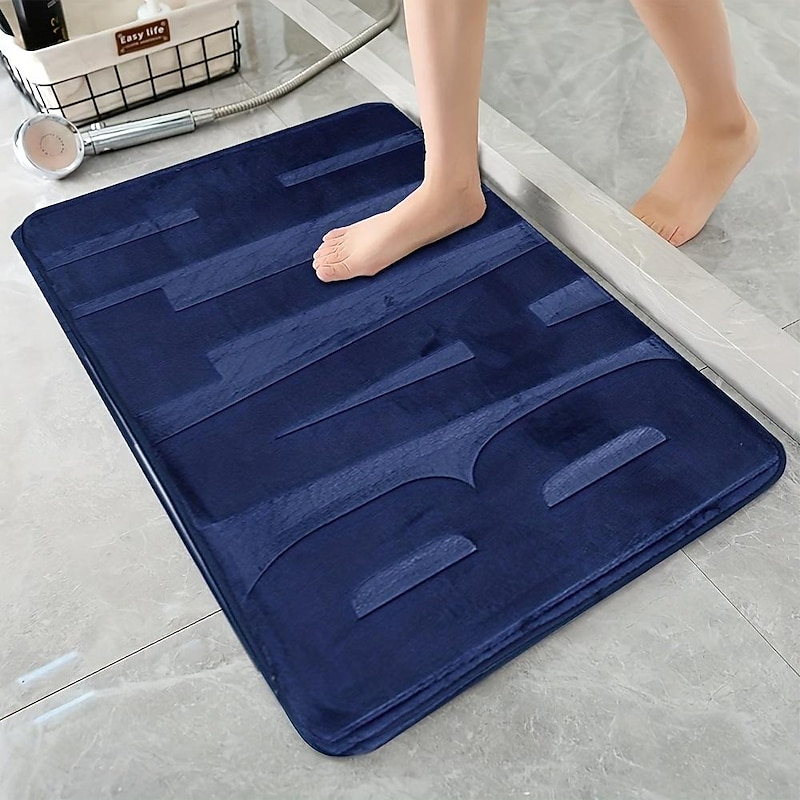 Memory Foam Bath Mat, Cobblestone Super Absorbent Bath Mat, Machine Washable And Ultra Soft, Bathroom Supplies