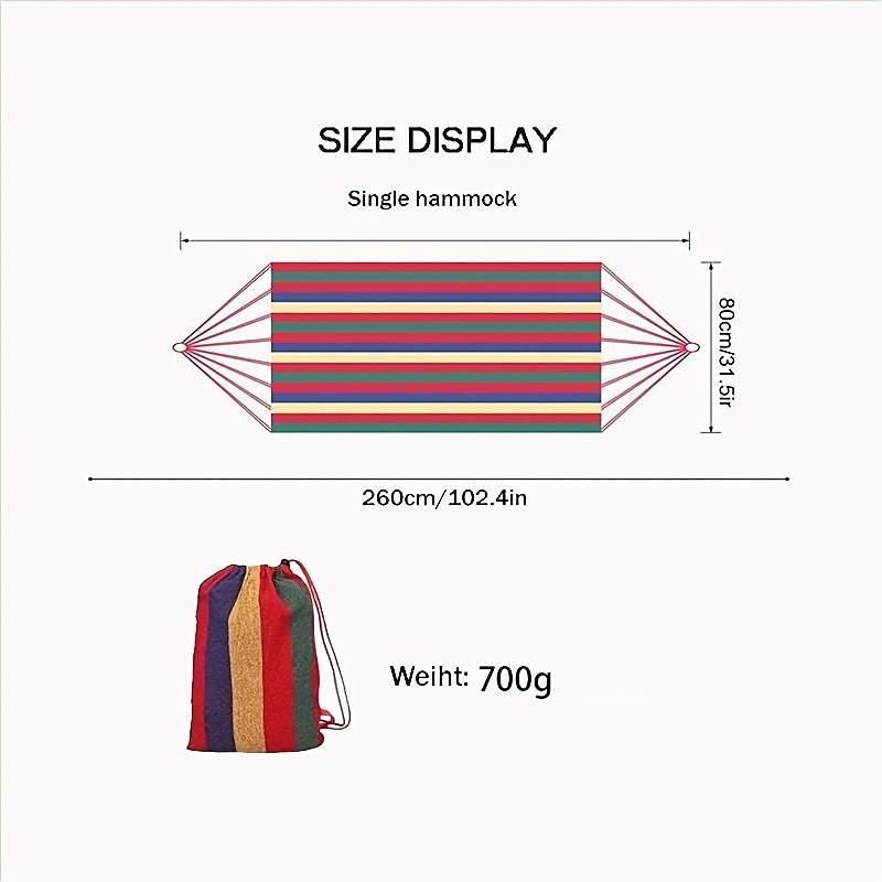 Outdoor Garden Camping Hammock With Tree Straps For Hanging, Durable Hammock Holds Up To 450lbs, Portable Hammock With Travel Bag Perfect For Outdoor/Indoor Patio Backyard Camping3