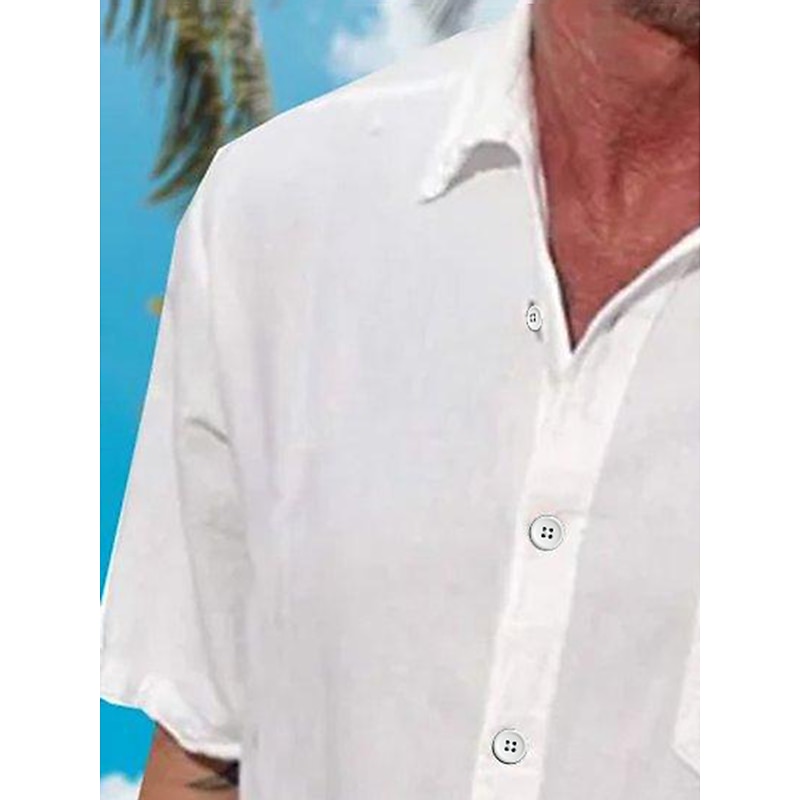 Men's Coconut Tree Tropical Plants Shirt Summer Hawaiian Shirt Aloha Shirt Short Sleeves Shirt Turndown Tropical Fashion Hawaiian Outdoor Street Hawaiian Black White Light Green S M L2