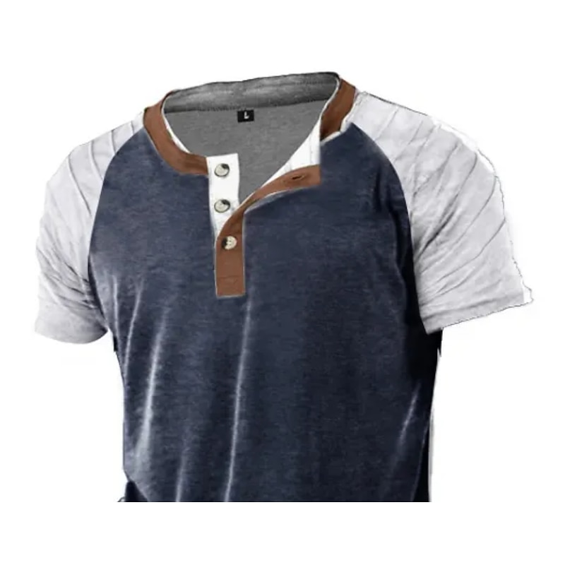 Men's Button T Shirt T Shirt Henley Shirt Sleeveless V Neck Summer Spring Solid Colored Cool Casual Print Casual Daily Gray Top Tee for Men3