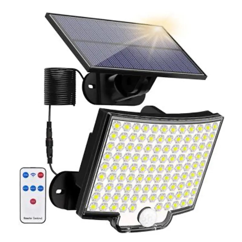 Solar Security Wall Light Outdoor 106LED with Motion Sensor Remote Control IP65 Waterproof 120 Lighting Angle Solar Security Wall Sconce3