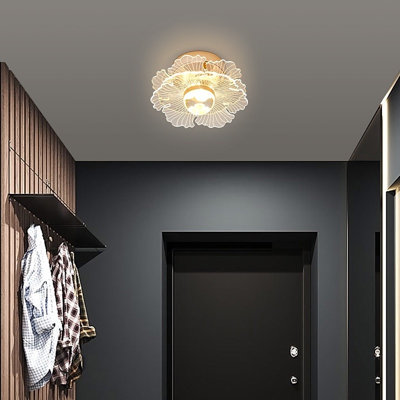 LED Ceiling Light 19cm Flower Design 1-Light Metal LED Flush Mount Lights Metal Modern Style Painted Finishes for Corridor 110-240V