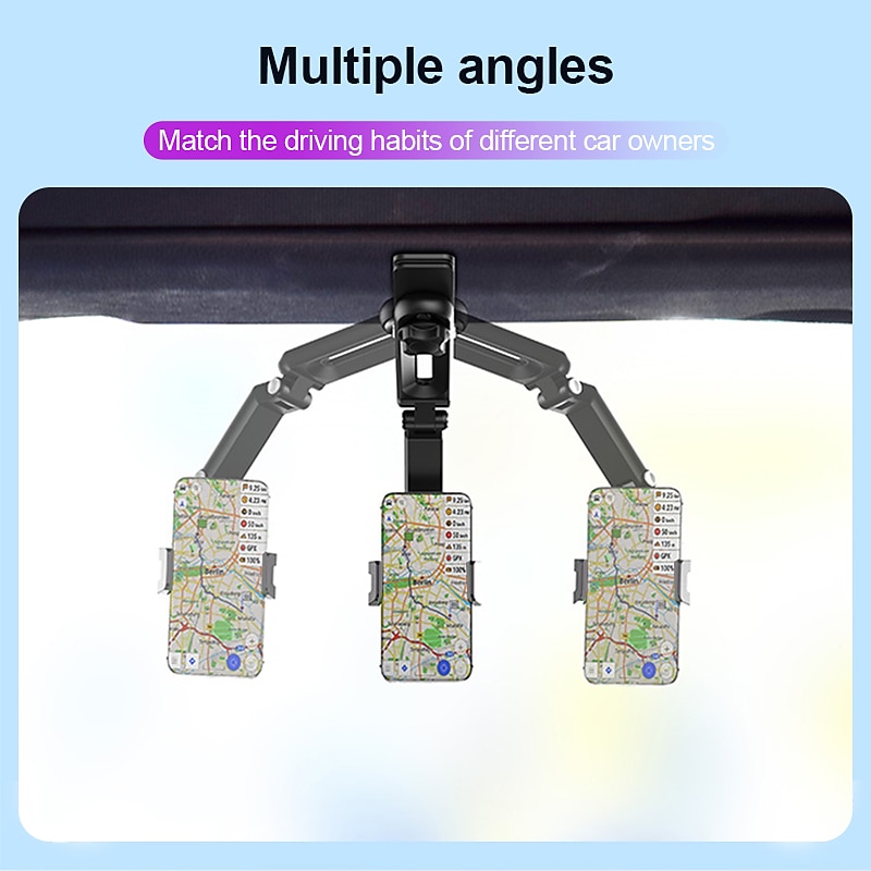 Sun Visor Cell Phone Holder 360° Rotatable Multifunctional Sunvisor Hanging Clip Bracket Cell Phone Mount For  7 Inch Telephone4