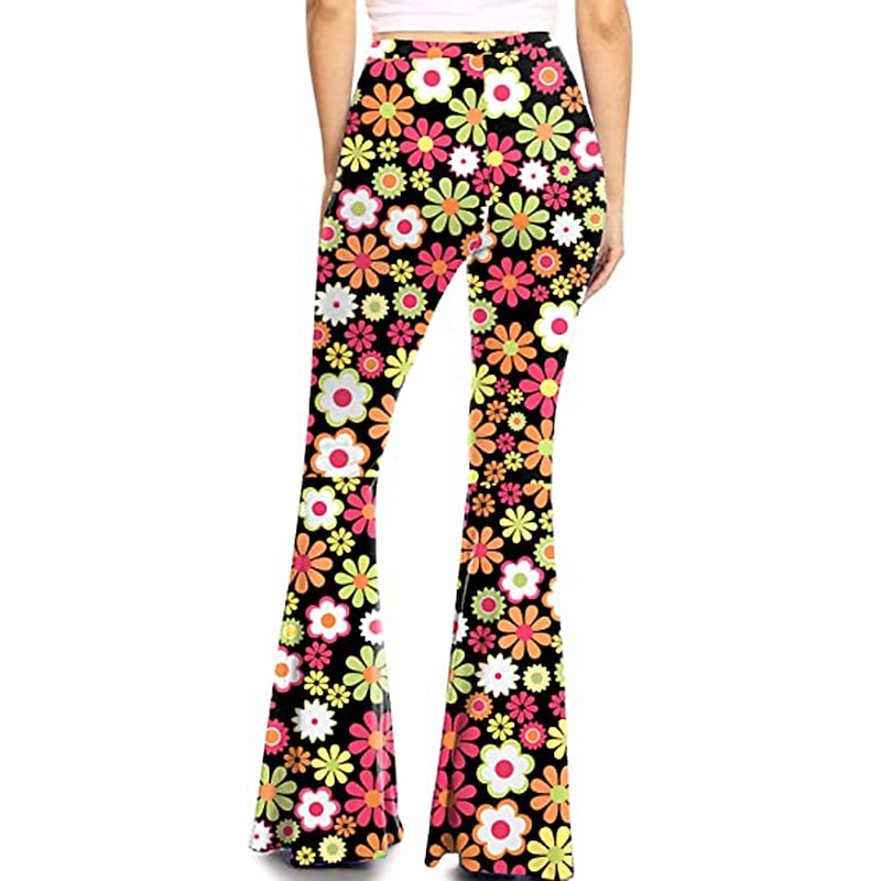 Retro Vintage Boho 1970s Trousers Bell Bottom Pants Wide Leg Pants Hippie Fancy Dress Women's Pride Parade Pride Month Adults' Pants3