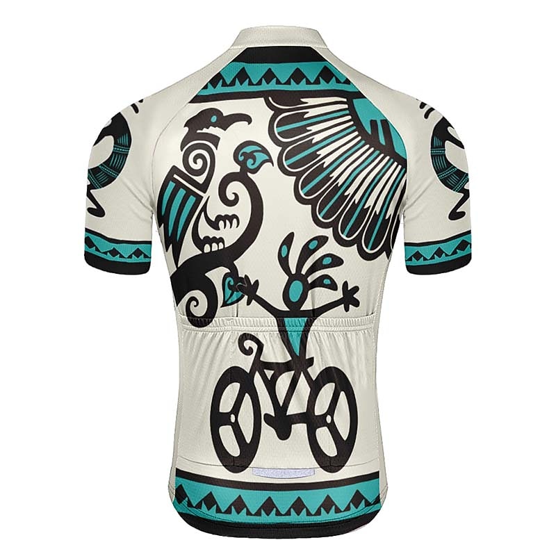 Men's Cycling Jersey Graphic Funny Short Sleeve Bike Jersey Top with 3 Rear Pockets Mountain Bike MTB Road Bike Cycling Quick Dry Reflective Strips Back Pocket Moisture Wicking Sports White Yellow Red2