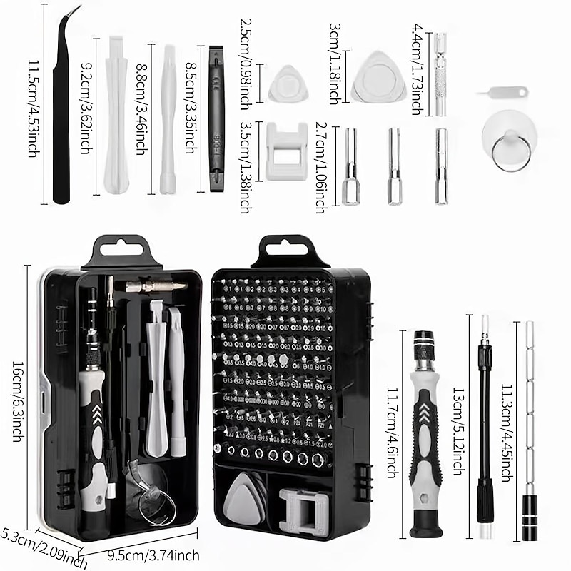 115pcs Car Precision Screwdriver Repair Tool Kit, Multi-function Electronic Screwdriver Set, Watch Mobile Phone Disassembly Repair Screwdriver Tools3