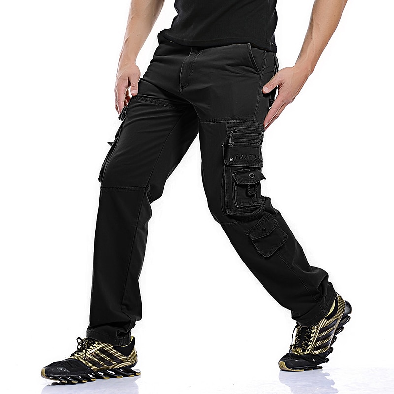 Men's Cargo Pants Cargo Trousers Trousers Tactical Work Pants Multi Pocket Flap Pocket Plain Full Length Work Daily Wear Classic Tactical Black Army Green3