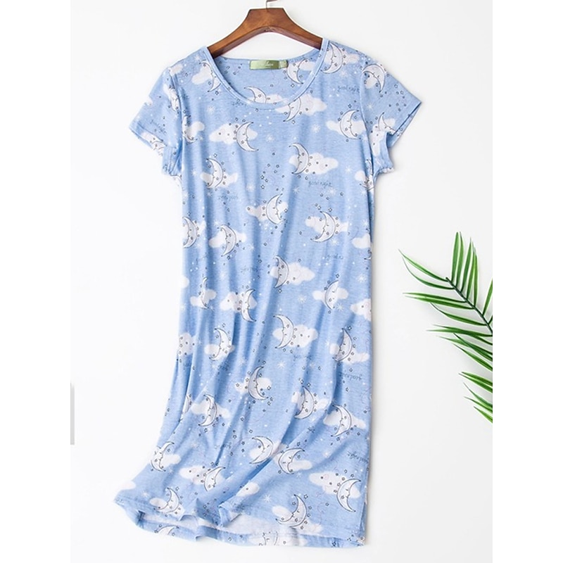 Women's Pajamas Nightgown Nightshirt Dress Animal Fruit Casual Comfort Sweet Home Street Daily Breathable Crew Neck Short Sleeve Summer Spring Home Outfits4