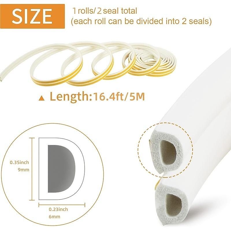 Cool Wallpapers Wall Mural 5 Meters Door And Window Sealing Strip Self-adhesive Door Bottom Anti-theft Door Soundproof Window Paste Anti-collision And Windproof Adhesive Strip Suitable For Gap 9x6mm3