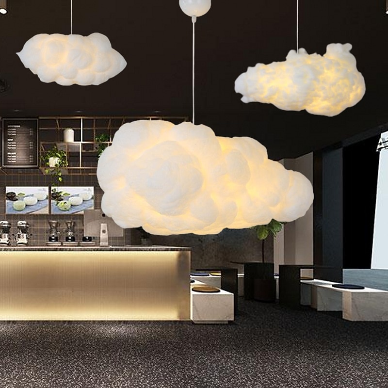 LED Pendant Light Hanging Cloud Light Kids Room Light Fixture Modern Cloud Chandelier Bedroom Ceiling Light Fixtures2