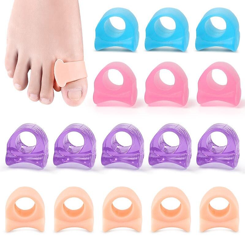 Toe Separators Hammer Toe Straightener - 2-Pack Big Toe Spacers Clear - Gel Spreader - Correct Crooked Toes - Bunion Corrector and Bunion Relief - Pad