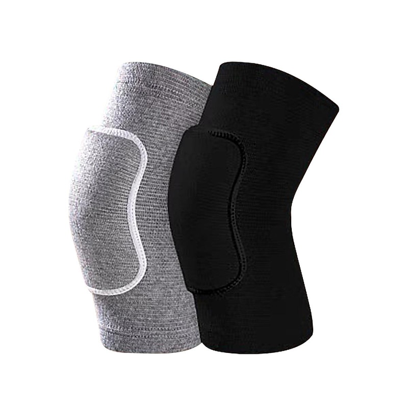 1pair Unisex Soft Knee Pads Non-Slip Elastic Protective Knee Pads Thick Sponge Anti-Collision Knee Sleeve Brace For Volleyball Running Dancing Football Climbing Black3