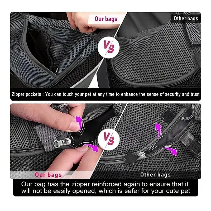 Cat Dog Carrier Bag Travel Backpack Shoulder Messenger Bag Sling Shoulder Bag Portable Breathable Solid Colored Fabric Small Dog Purple Yellow Blue3