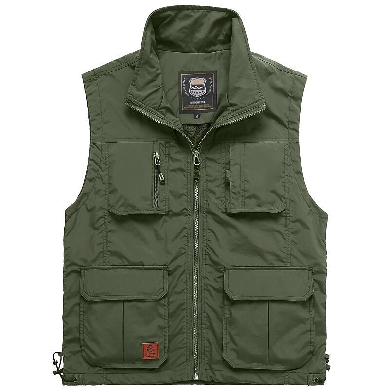Men's Vest Gilet Fishing Vest Hiking Vest Sleeveless Vest Gilet Jacket Fishing Daily Wear Festival Business Basic Summer Multi Pocket Nylon Breathable Soft Comfortable Solid Colored Zipper Turndown2