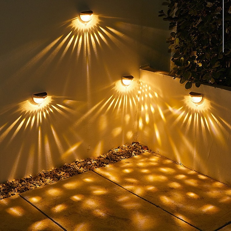 Solar Fence Lights Outdoor Waterproof Garden Lights Solar Wall Lights for Fence Yard Villa Garden Garage Deck Stairs Landscape Decoration4