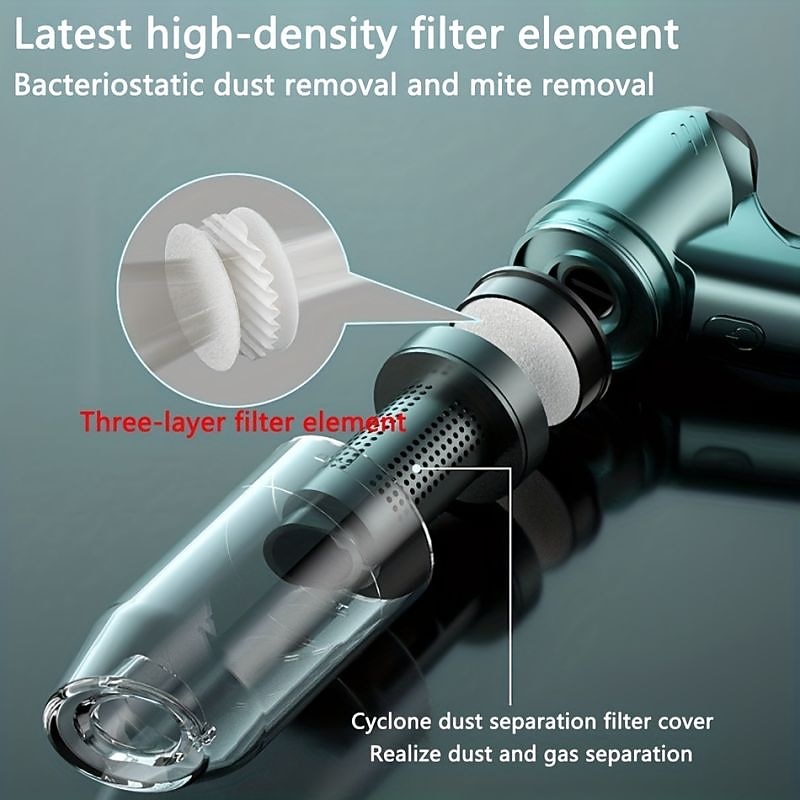 95000PA Cordless Mini Vacuum Cleaner for Car - 3-in-1 Rechargeable Air Blower, Robot Vacuum & Carpet Cleaner4