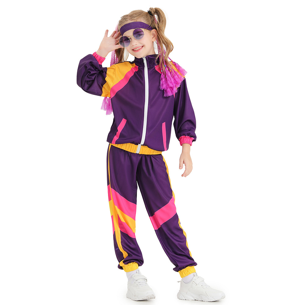 1980s Hip Hop Street Style Pants Outfits Jacket Disco Fancy Dress Boys' Girls' Carnival Costume Masquerade Party Masquerade Casual Daily Kid's Top Pants3