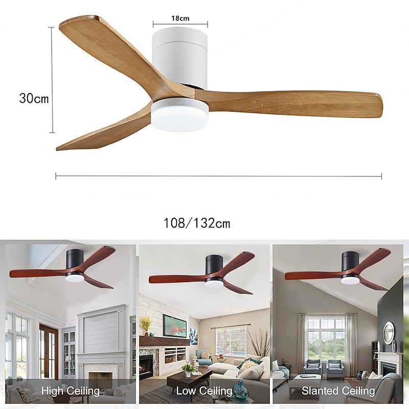 Ceiling Fan with Light Circle Design App & Remote Control Crystal 108cm Dimmable 6 Wind Speeds Modern Ceiling Fan for Bedroom, Living Room, Small Room 110-240V3