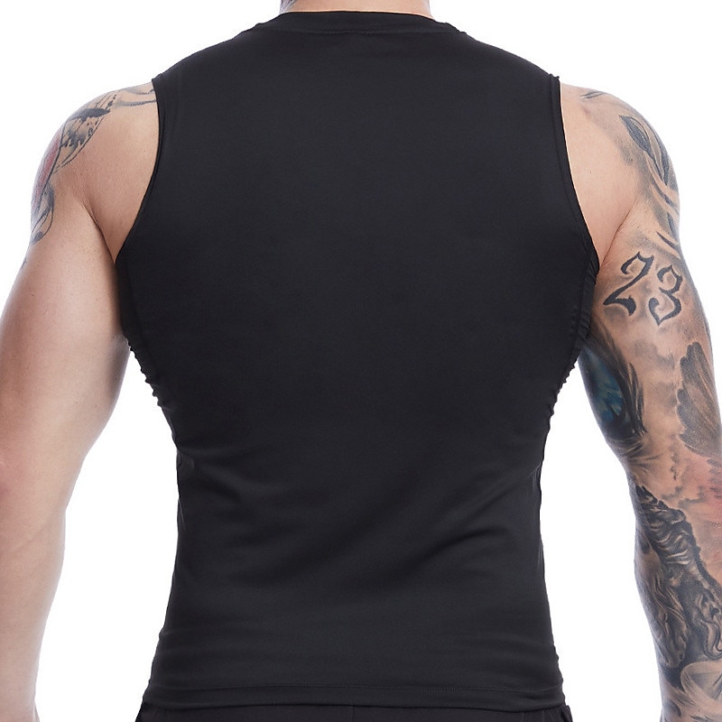 Men's Tank Top Vest Top Undershirt Sleeveless Shirt Sleeveless Crew Neck Summer Plain Fashion Soak Off Muscle Outdoor Going out Gym Black White Red Top Tee for Men4