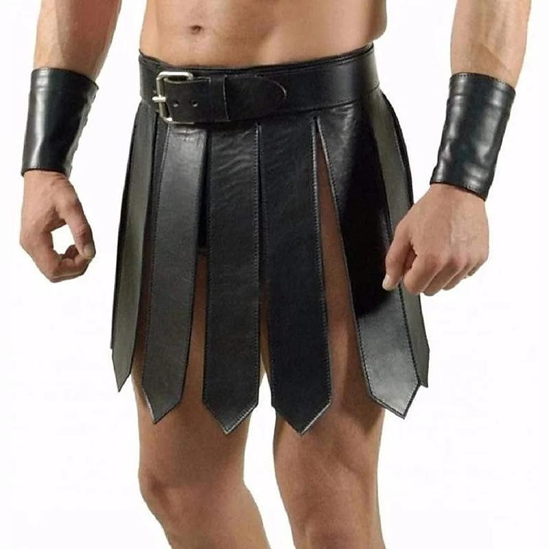 Men's Roman Gladiator Kilt Set Warrior Viking Retro Vintage Medieval Skirt Scottish Utility Kilts Cosplay  Costume Halloween LARP Club Wear2